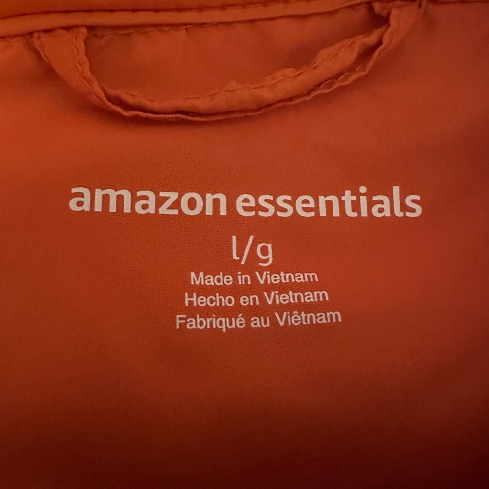 Amazon Essentials Orange Puffer Jacket - image 3
